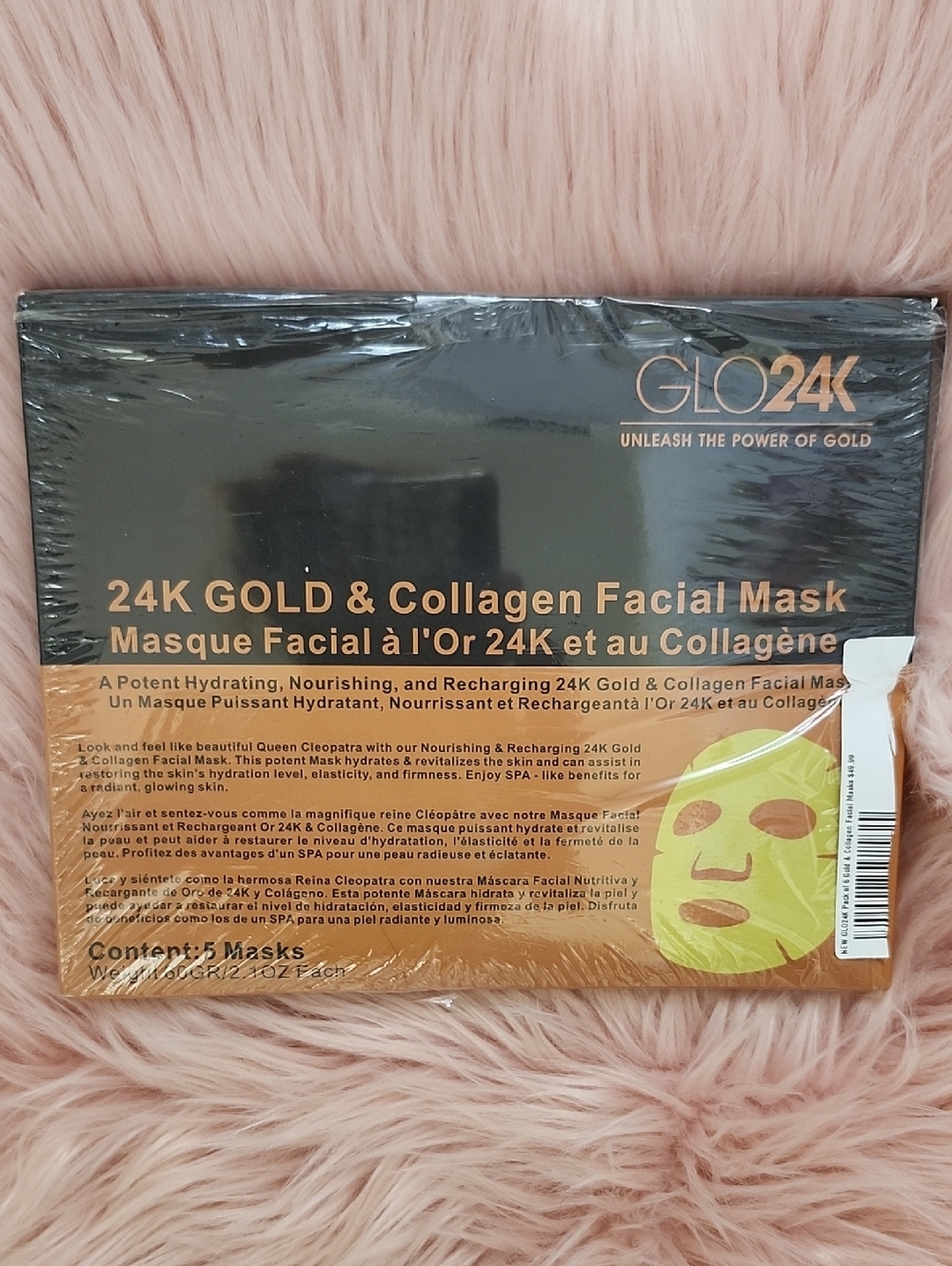 Brand New GLO 24K GOLD & COLLAGEN FACIAL MASK- 5CT